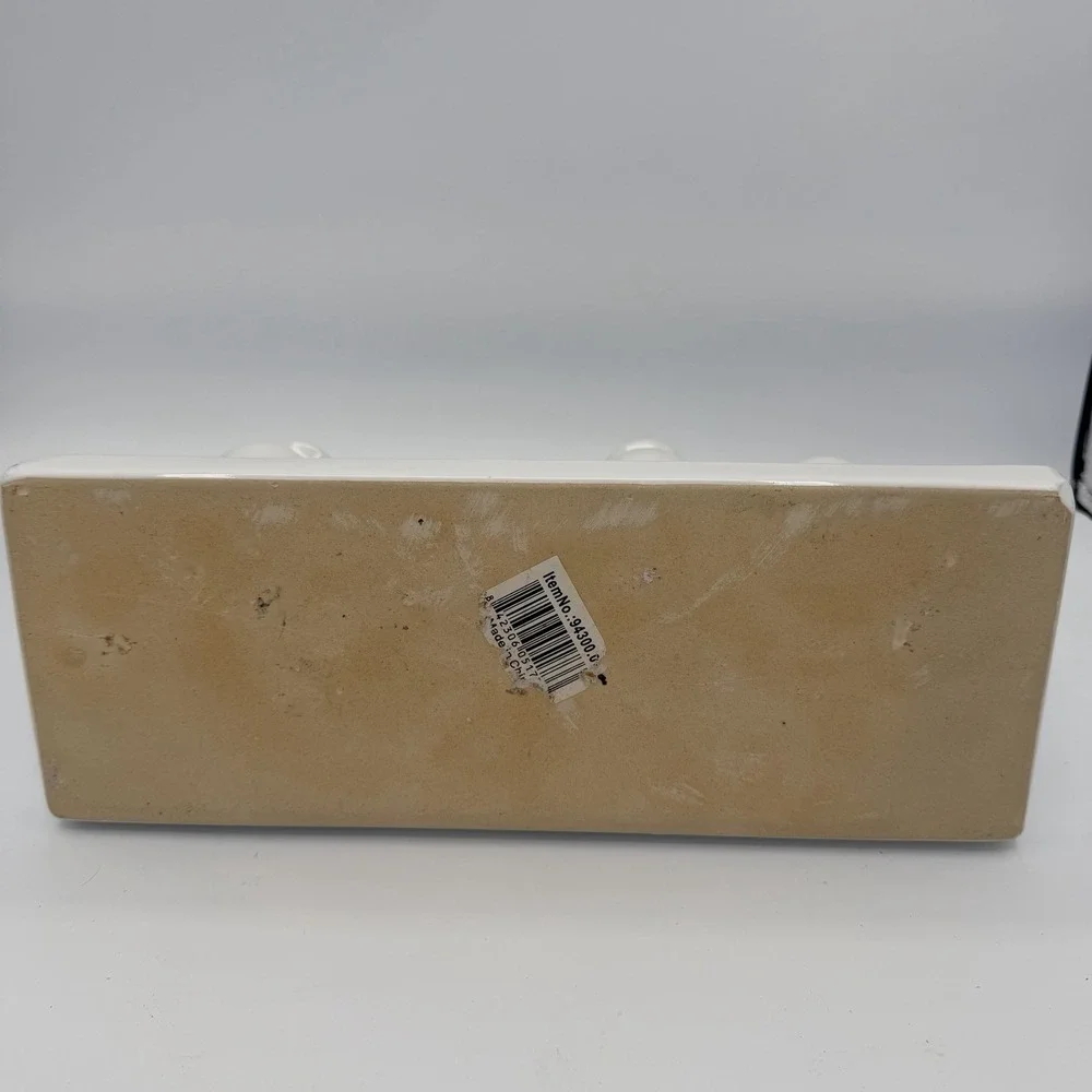 Ceramic Bud Vase Set with Seven Attached Vases on Rectangular Tray Cottagecore